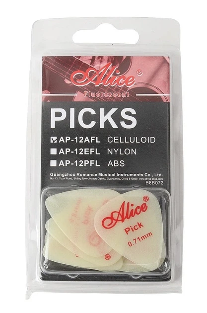 Набор люминесцентных медиаторов Alice Luminous Nylon Guitar Picks (12 шт) - изображение 2