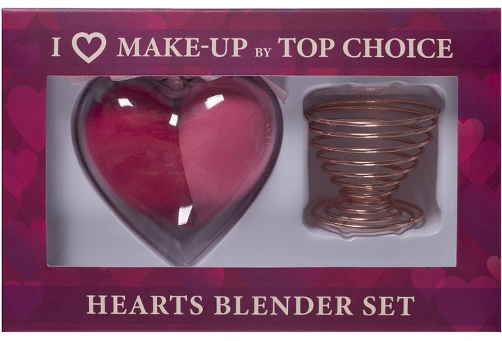 Zestaw Top Choice Hearts Blender Set gąbki do makijażu 2 szt + stojak (5905710038310) - obraz 1