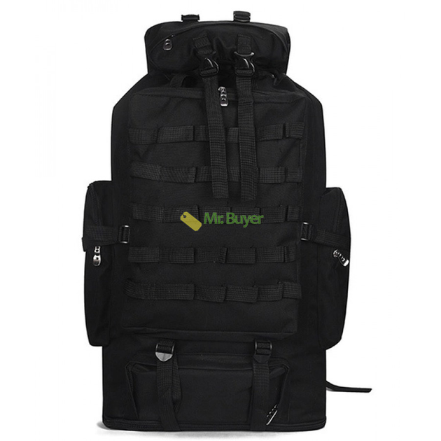 Туристический тактический рюкзак с раздвижным дном на 100 л 90х45х20 см Черный (25210) - изображение 1
