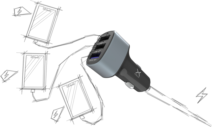 Ładowarka samochodowa Krux 3× USB QC 3.0 DCP AFC HSC 42 W (KRX0063) - obraz 5