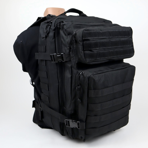 Рюкзак тактический 50 литров Oxford 800D Черный - изображение 1