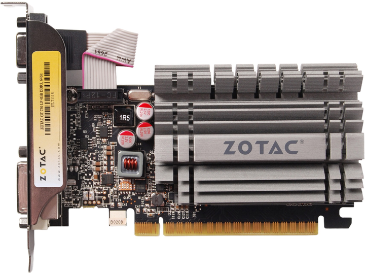 Відеокарта Zotac PCI-Ex GeForce GT730 Zone Edition 4GB DDR3 (64bit) (902/1600) (HDMI, VGA, DVI-D Dual Link) (ZT-71115-20L) - зображення 1