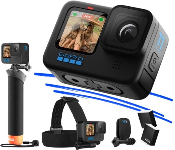 Відеокамера GoPro HERO11 Black + Enduro + Head Strap + Handler Floating (CHDRB-111-TH) - зображення 2