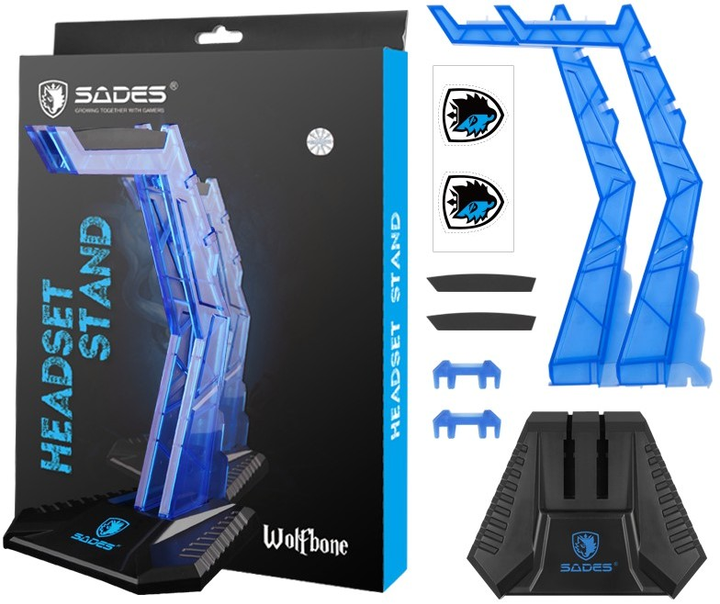 Stojak na słuchawki Sades Demo Stand SA-D1 Black-Blue - obraz 3