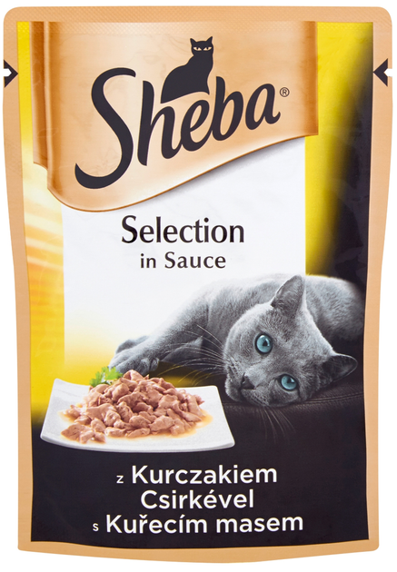 Вологий корм для котів Sheba Selection in Sauce з куркою в соусі 85 г (3065890096806) - зображення 1