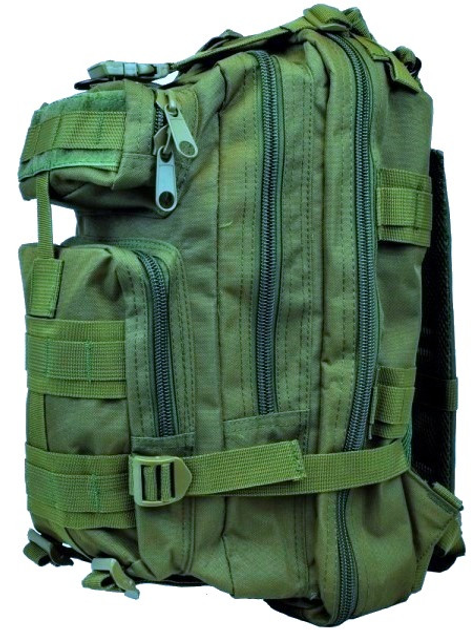 Рюкзак тактический штурмовой, армейский 28L 45х25х23 см Nobrand Хаки 000273540 - изображение 2