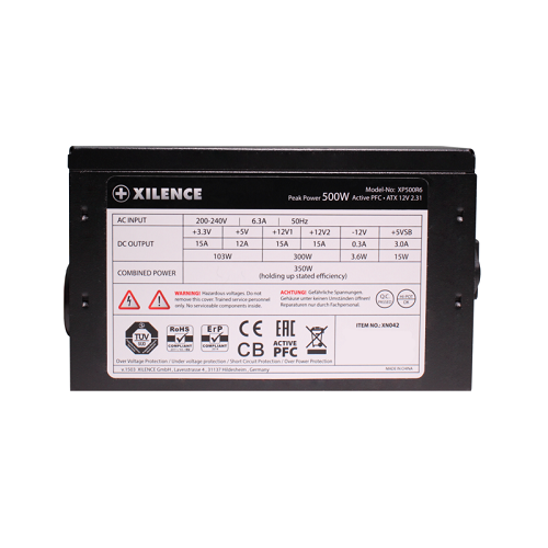 Блок питания Xilence XP500R6 Performance C 120мм 85% 500W ATX Retail Box - Фото 8 Блок питания Xilence XP500R6 Performance C 120мм 85% 500W ATX Retail Box - изображение 8