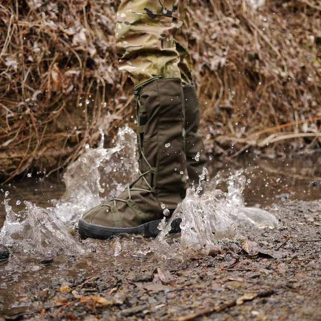 Тактические Бахилы Водоотталкивающие Утепленные, Военные гамаши на берцы Зимние бахилы Хаки Размер XL (46-48) - зображення 2