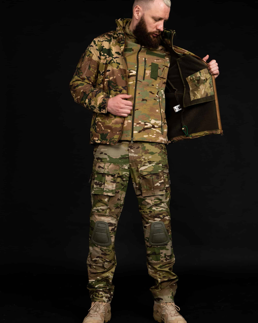 Комплект тактичного одягу "Альфа" куртка + штани + фліска - мультикам L - зображення 1