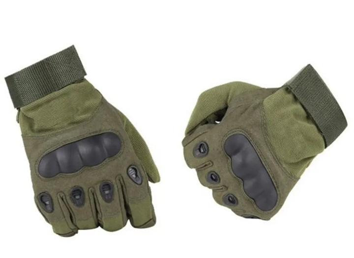 Универсальные тактические защитные полнопалые перчатки с защитой косточек олива 8001-XL - изображение 2