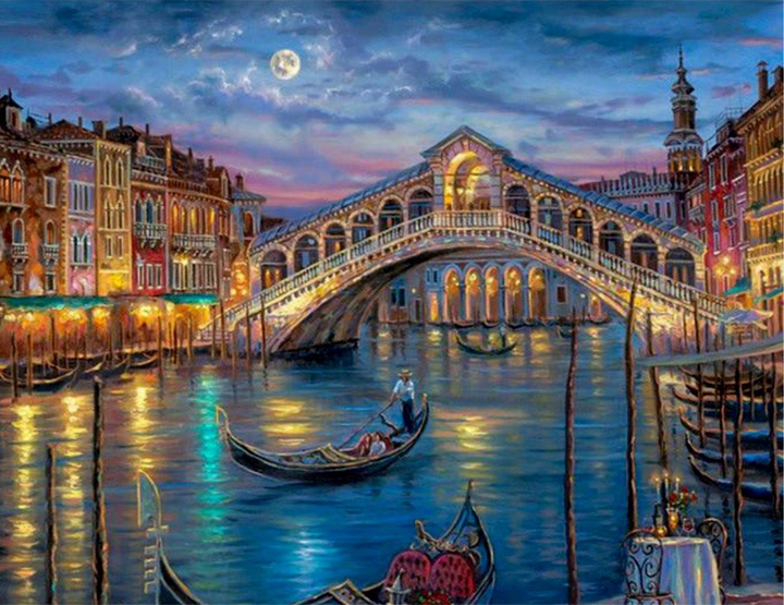 Zestaw do haftu diamentowego Norimpex Venetian Night 30 x 40 cm (5902444052490) - obraz 1