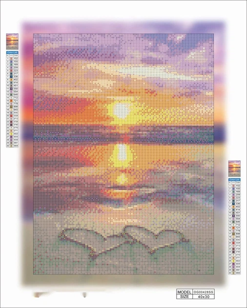 Алмазная мозаика алмазная вышивка Закат на море 40x30 OG00428SS - изображение 2