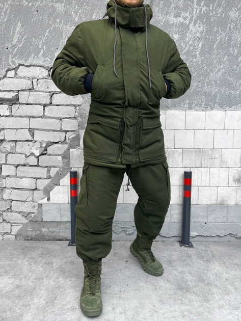 Тактичний зимовий теплий військовий комплект DuCut ( Куртка + Штани ), Камуфляж: Олива, Розмір: M - зображення 1