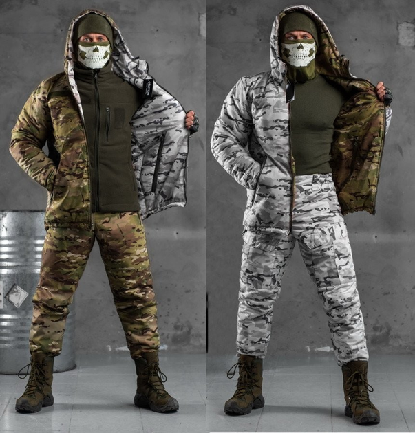Тактичний зимовий теплий військовий комплект Wolfware ( Куртка + Штани ), Камуфляж: Мультикам, Розмір: XL - зображення 1