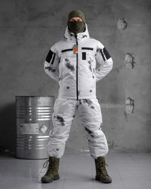 Тактический зимний теплый военный комплект Falcon ( Куртка + Штаны ), Камуфляж: Белый, Размер: XXXL - изображение 1