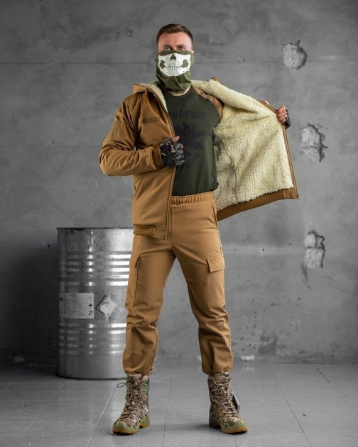 Тактичний зимовий теплий військовий комплект KH/-13 ( Куртка + Штани ), Камуфляж: Койот, Розмір: S - зображення 1