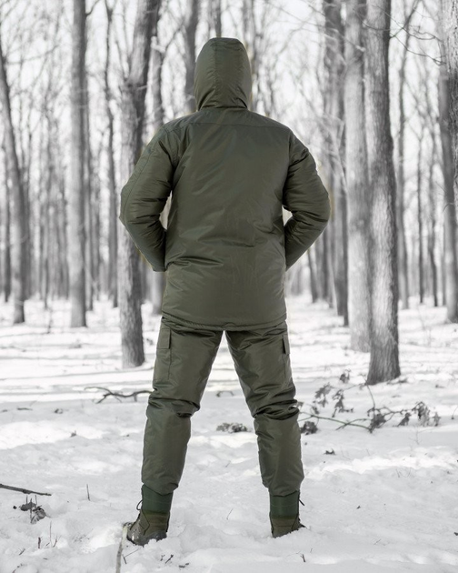 Тактичний зимовий теплий військовий комплект StormSnow ( Куртка + Штани ), Камуфляж: Олива, Розмір: S - зображення 2