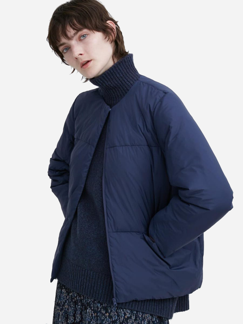 Пуховик зимний короткий женский Uniqlo 66984401 L Синий (1159796145 ...