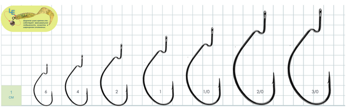Гачки GURZA Worm 310 LE №2 (6шт) - Фото 2 Гачки GURZA Worm 310 LE №2 (6шт) - зображення 2