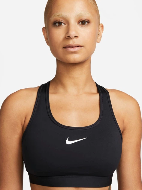 Спортивний топ для фітнесу жіночий Nike W Nk Swsh Med Spt Bra DX6821-010 S Чорний (196608850670) - зображення 3