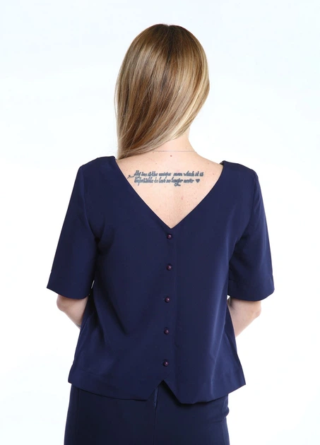 Блуза inDresser XS Синій (IN-0818Ю028А-Navy-blue) - Фото 2 Блуза inDresser XS Синій (IN-0818Ю028А-Navy-blue) - зображення 2