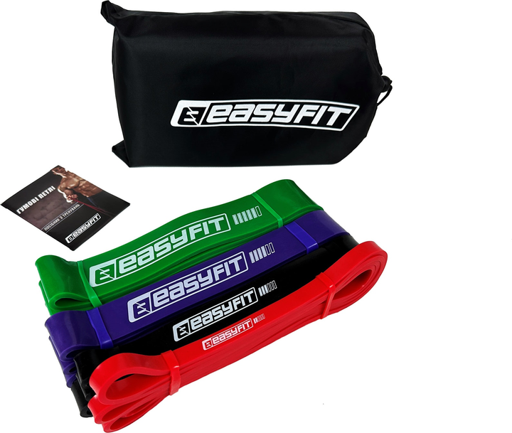 Набір Гумові петлі-еспандери Easyfit Origin EF-2654s 2-65 кг 4 шт + Масажний ролик-валик EasyFit Grid Roller EF-2028-BK 45 см Чорний (56002880-56001822) - зображення 6