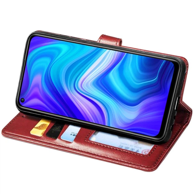 Кожаный чехол книжка GATMEN PREMIUM Gallant (PU) для Xiaomi Redmi Note 9 / Redmi 10X Red - изображение 5
