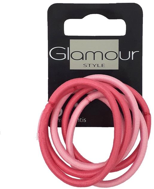 Набір резинок для волосся Glamour без металу Рожевий 6 шт (5902704176058) - зображення 1