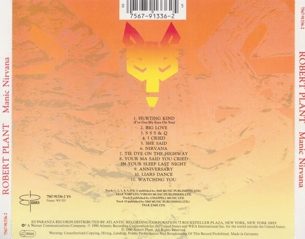 ROBERT PLANT – Manic Nirvana (CD, б/у, EU) - Фото 2 ROBERT PLANT – Manic Nirvana (CD, б/у, EU) - изображение 2
