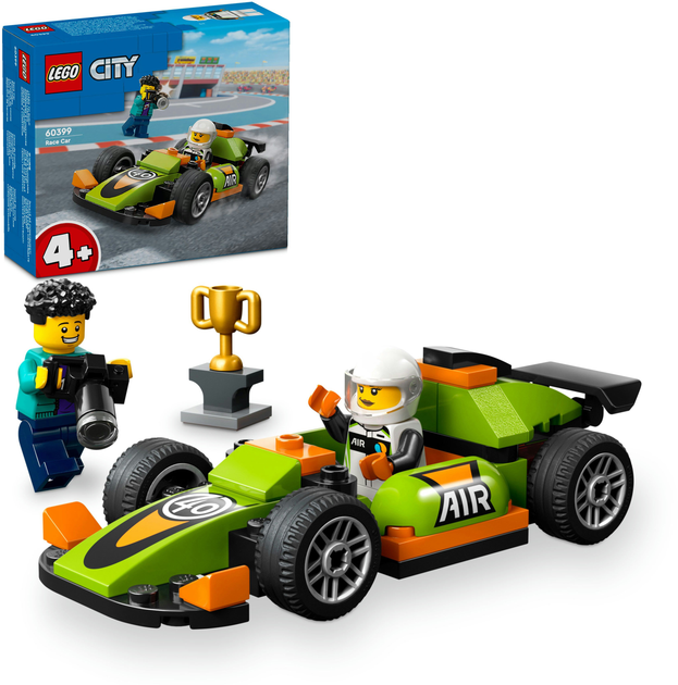 Zestaw klocków LEGO City Zielony samochód wyścigowy 56 elementów (60399) - obraz 3