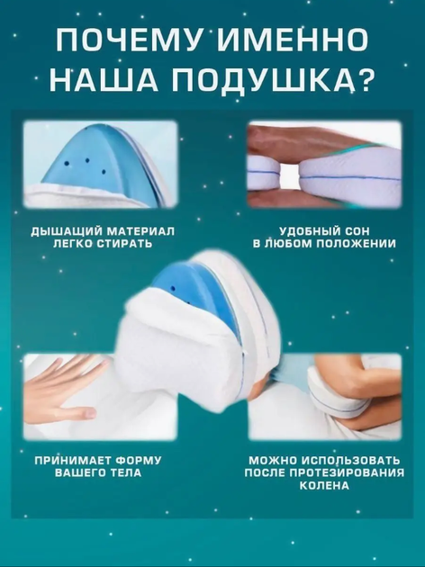 Ортопедична подушка для ніг та колін Contour Legacy Leg Pillow - зображення 4