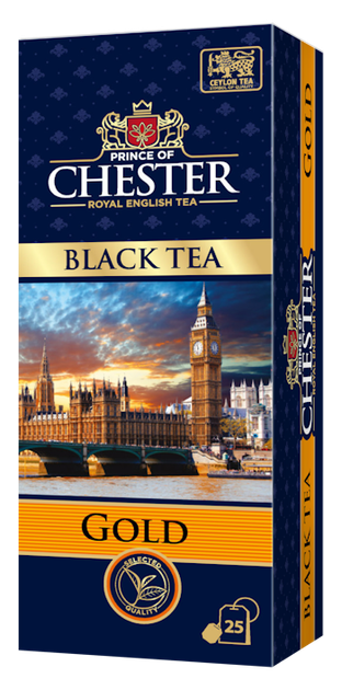 Чай Chester Gold чорний 25*2г (24) - Фото 1 Чай Chester Gold чорний 25*2г (24) - зображення 1