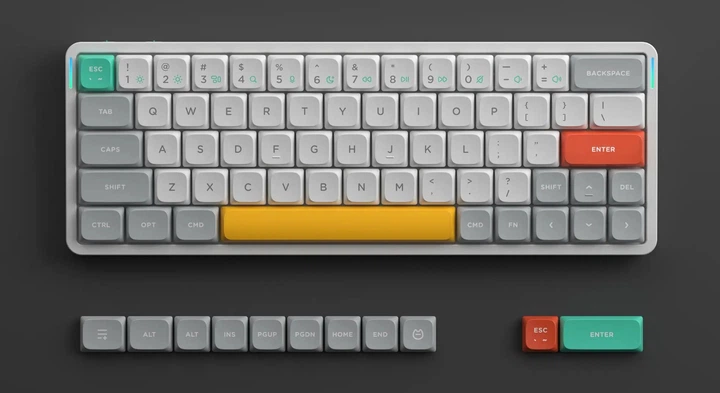 Беспроводная механическая клавиатура Nuphy Air60 V2/ Aloe switch (linear, 37g) / Color - Lunar Gray / Hot-Swappable, RGB, ANSI US - изображение 3