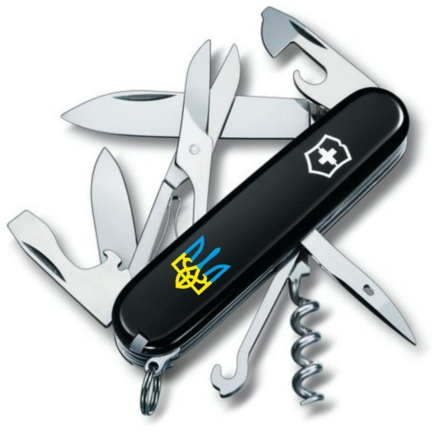 Швейцарський мультиінструмент Victorinox Climber 91 мм Тризуб, Чорний 1.3703.3_T0016u - зображення 1