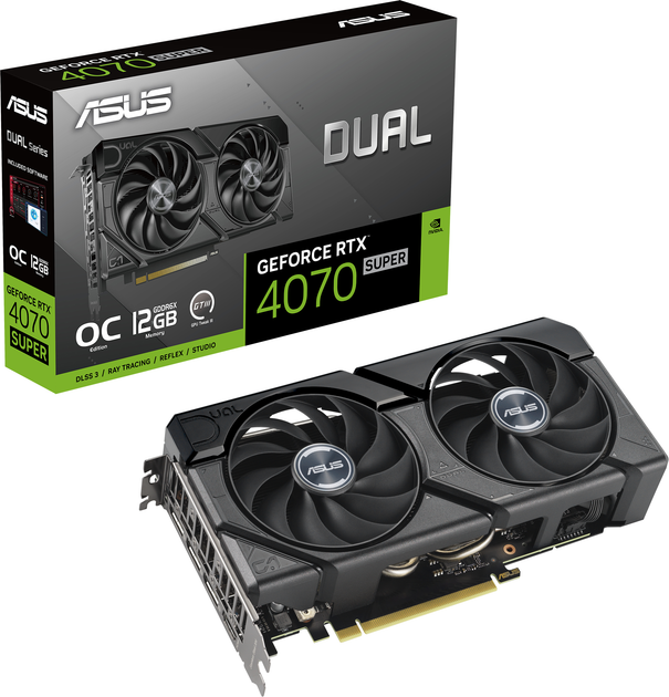 Видеокарта ASUS PCI-Ex GeForce RTX 4070 Super Dual EVO OC Edition 12GB GDDR6X (192bit) (2550/21000) (HDMI, 3 x DisplayPort) (DUAL-RTX4070S-O12G-EVO) - изображение 14