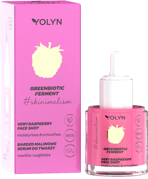 Сироватка для обличчя Yolyn Greenbiotic Ferment зволожувальна Very Raspberry 20 мл (5901785007916) - зображення 1