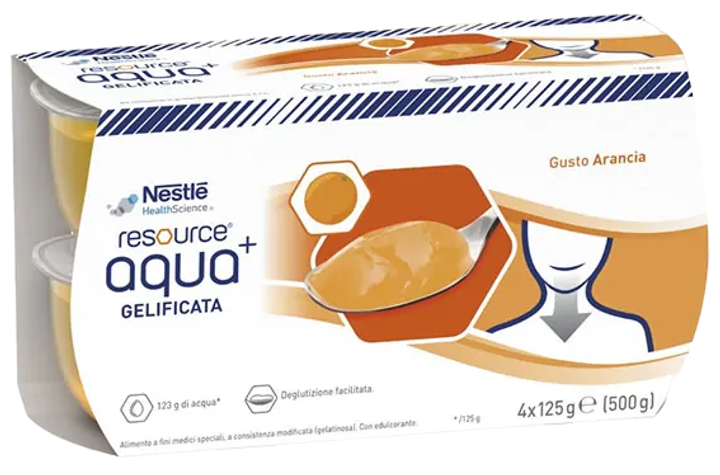 Гелеподібна вода Nestle Resource Orange з апельсином 4 x 125 г (8470001663450) - зображення 1