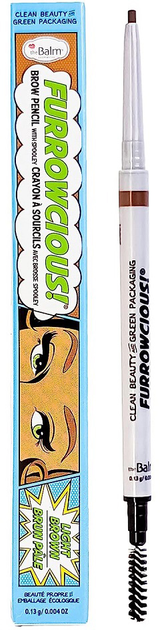 Kredka do brwi TheBalm Furrowcious Eyebrow Pencil ze szczoteczką Light Brown 0.13 g (681619819049) - obraz 1