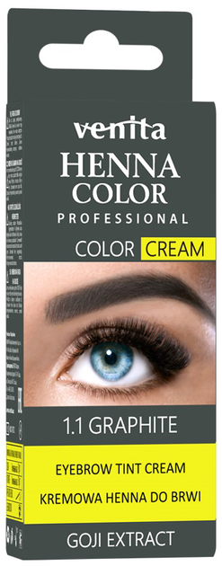Henna do brwi i rzęs Venita Henna Color Cream 1.1 Grafit 30 g (5902101519984) - obraz 1