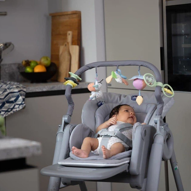 Стільчик для годування Chicco Polly Magic Relax New, сіро-бежевий - зображення 4