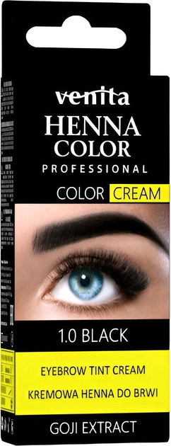 Henna do brwi Venita Professional Henna Color Cream 1.0 Black 30 g (5902101519861) - obraz 1
