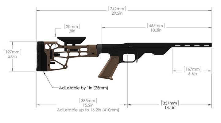 Шасі MDT LSS для Howa 1500/Weatherby Vanguard LA Black - зображення 2