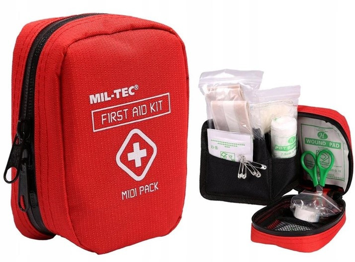 Комплект первой помощи тактический Mil-Tec First Aid Pack Mini - красный (16025810) - изображение 1