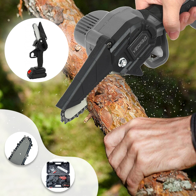 Аккумуляторная пила Chainsaw в чемодане с 2 аккумуляторами 21V Black ...