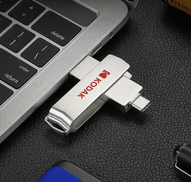 Зовнішній Твердотільний 2 в 1 USB 3.2 + Type-C високошвидкісний накопичувач Kodak X203 256Gb - зображення 4