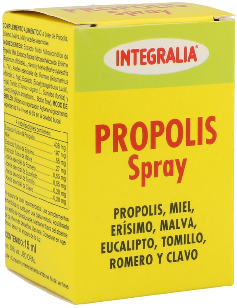 Rozpylać do gardła Integralia Propolis Spray Con Erisimo 15 ml (8436000545258) - obraz 1