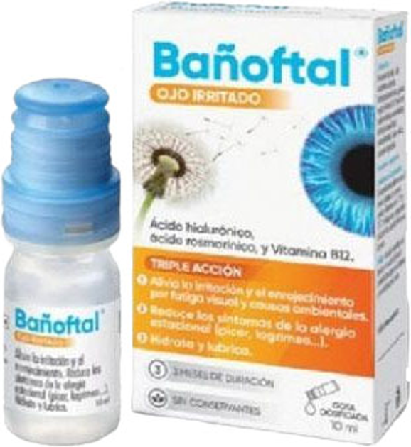 Краплі для очей Reva Health Banoftal Eye Irritated Triple Action 10 мл (8437010164514) - зображення 1