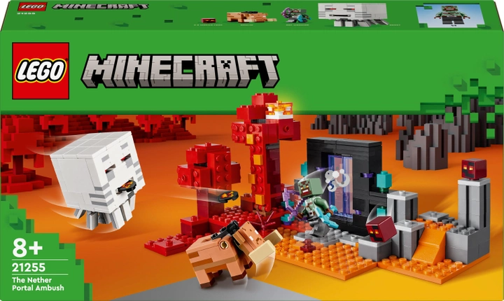Zestaw klocków Lego Minecraft Zasadzka w portalu do Netheru 352 części (21255) - obraz 1