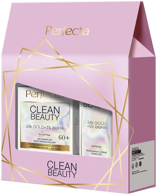 Набір Perfecta Clean Beauty крем для обличчя проти зморшок 60+ 50 мл + розгладжувальний крем для шкіри навколо очей 15 мл (5900525076380) - зображення 1