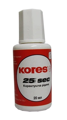 Корректор с кисточкой 20мл Kores 25 секунд К66817 - Фото 1 Корректор с кисточкой 20мл Kores 25 секунд К66817 - изображение 1